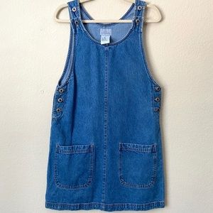Vintage 90s Pinafore Denim Jumper Dress